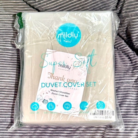 MILDLY Super Soft Duvet Cover - 3 piece full size - Picture 1 of 6